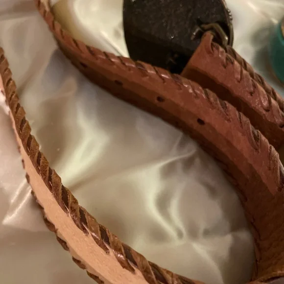 NINE WEST natural LEATHER BELT LG/XL - Picture 6 of 13
